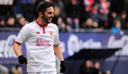 Sarabia celebra su gol a Osasuna. 