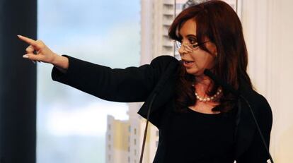Cristina Fernandez de Kirchner, durante su discurso.