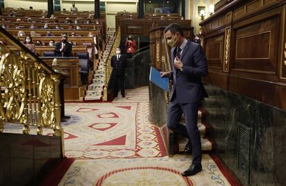 El presidente del Gobierno, Pedro Sánchez, el pasado miércoles en el Congreso de los Diputados.