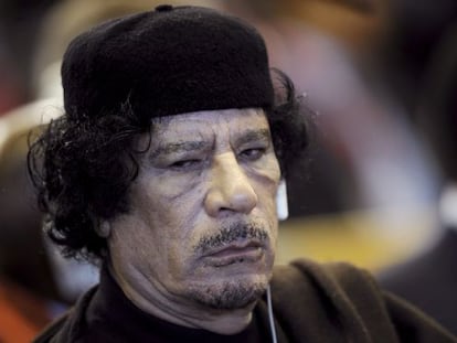 Muamar al Gadafi en Roma, en 2009. 