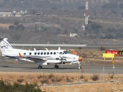 El primer vuelo de pruebas en el aeropuerto de Castellón, en Vilanova d'Alcolea, en febrero de 2013.