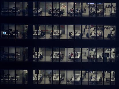 Vista de una empresa del distrito financiero de Madrid.