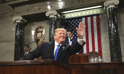 Donald Trump, a su llegada al Capitolio de Washington.