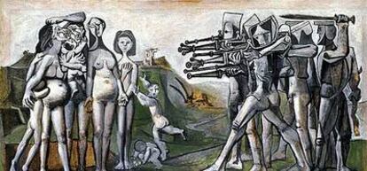 <i>Masacre en Corea,</i> obra fechada en Vallauris en enero de 1951 en la que Picasso denunciaba la intervención estadounidense en Corea.