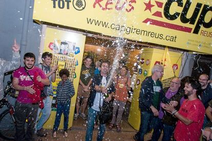 La CUP de Reus celebra su ascenso electoral.