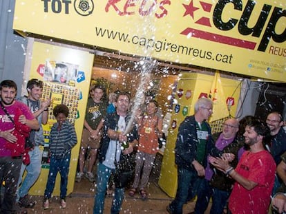 La CUP de Reus celebra el seu ascens electoral.