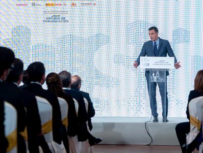 El presidente del Gobierno, Pedro Sánchez, en la clausura la XII edición del Spain Investors Day en Madrid (España).