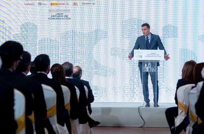 El presidente del Gobierno, Pedro Sánchez, en la clausura la XII edición del Spain Investors Day en Madrid (España).