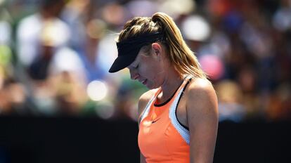 Sharapova, durante un partido en Australia.