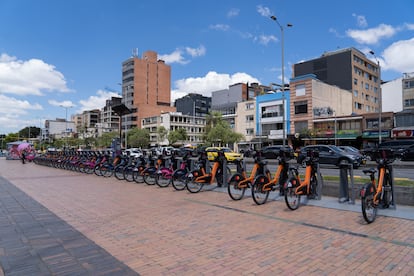 Una de las estaciones de Tembici, en el norte de Bogotá, el 10 de febrero de 2023.