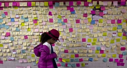 Messages against Trump’s victory inside the New York subway.