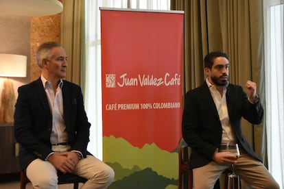 Dos empresarios latinos, en el encuentro del Hyatt de Madrid, el sábado 23 de noviembre.