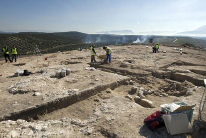 Un aspecto del yacimiento arqueológico de Baeza (Jaén) en el que se han hallado vestigios de un poblado prehistórico.