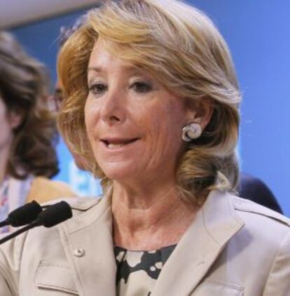 La presidenta de la Comunidad de Madrid, Esperanza Aguirre.