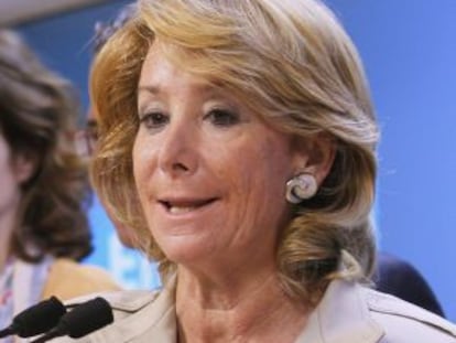 La presidenta de la Comunidad de Madrid, Esperanza Aguirre.