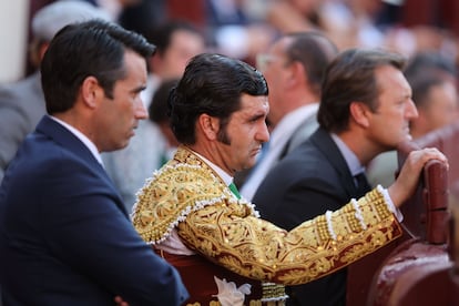Morante de la Puebla y su apoderado, Pedro Jorge Marques, el pasado 29 de mayo en la plaza de Las Ventas.