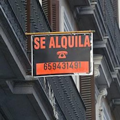 Anuncio de una casa en alquiler en el centro de Madrid.