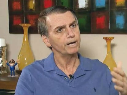 Jair Bolsonaro durante entrevista na TV Record.