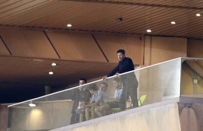 Simeone, durante el partido ante el Atlético.