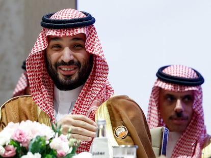 Saudi Arabian Crown Prince Mohammed bin Salman Al Saud attends an event on the day of the G20 summit in New Delhi, India, on September 9, 2023.