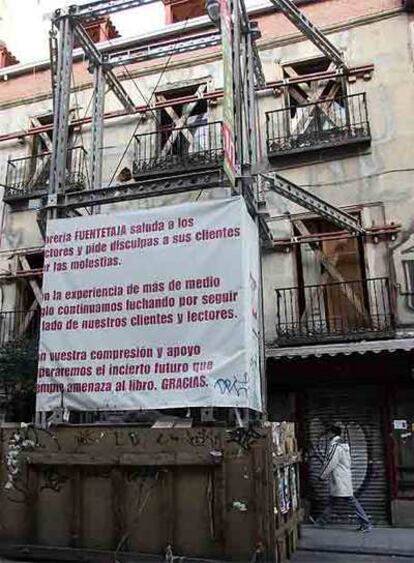 Fachada del edificio donde estaba la librería Fuentetaja.