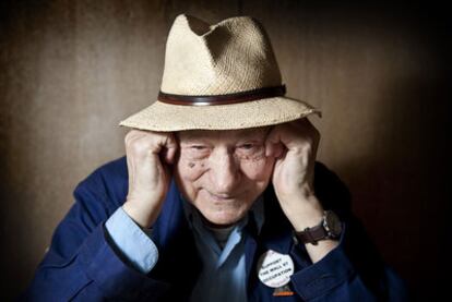 Jonas Mekas, ayer en Barcelona.