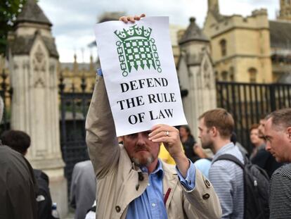 Protestas en Londres, el 28 de agosto de 2019.