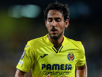 Daniel Parejo durante un partido de Champions entre el Villarreal y el Atalanta.