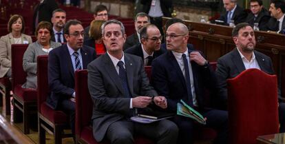 Los líderes independentistas, en el banquillo el primer día del juicio en el Tribunal Supremo, el 12 de febrero de 2019.