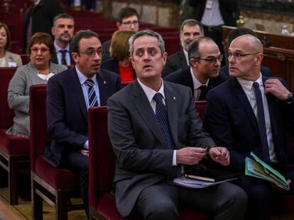Los líderes independentistas catalanes, durante el juicio del 'procés' celebrado en el Tribunal Supremo.