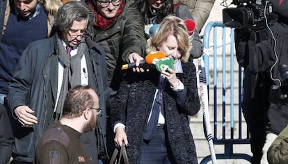 Esperanza Aguirre, a la salida de la Audiencia Provincial de Madrid, en 2019.