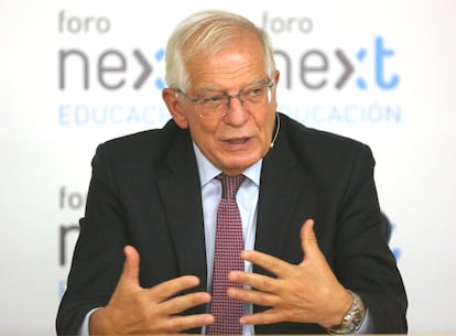 O chefe da diplomacia da UE, Josep Borrell em uma conferência na subsede da Comissão Europeia em Madri, na sexta-feira passada.