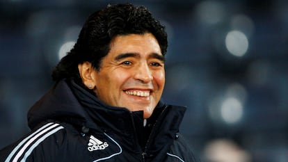 Diego Armando Maradona, durante su etapa como seleccionador de Argentina, en un partido contra Escocia en Glasgow en noviembre de 2018.