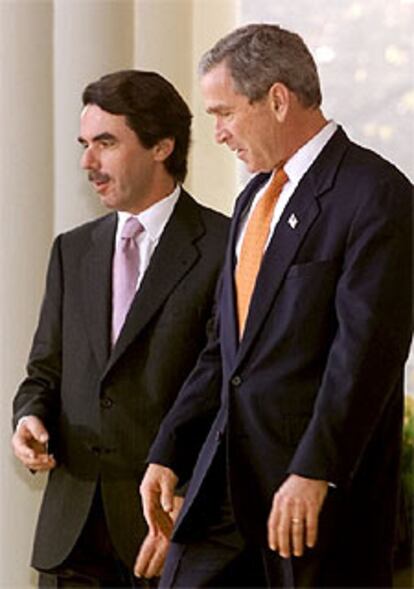Aznar y Bush, en la Casa Blanca en noviembre de 2001.
