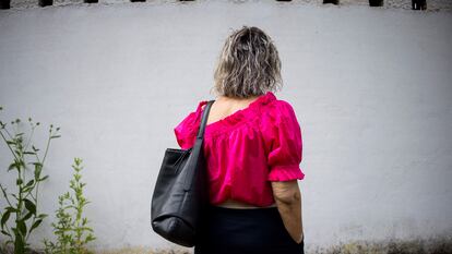 La madre del niño que denuncia acoso escolar, en una imagen tomada el pasado viernes.