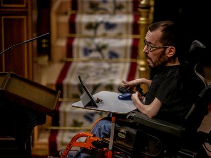 El portavoz de Unidas Podemos en el Congreso, Pablo Echenique, a principios de 2022.