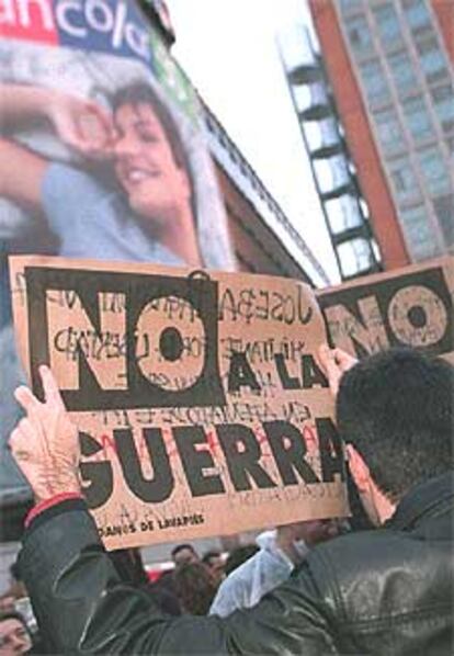 Manifestación contra la guerra en Madrid