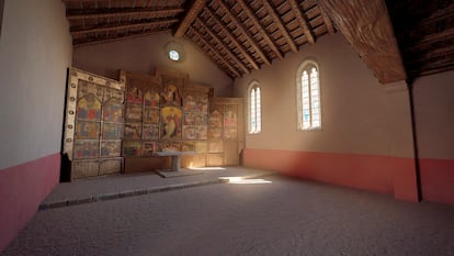 Reconstrucción digital de la capilla del castillo de Montsoriu.