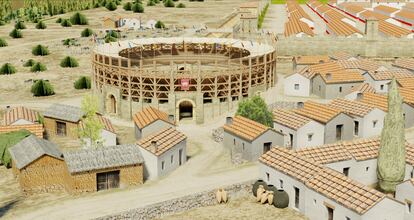 Anfiteatro romano y viviendas extramuros de la ciudad romana de León.