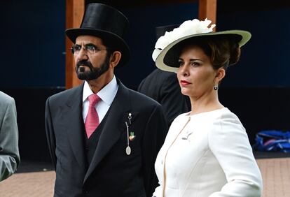 Mohammed bin Rashid y Haya de Jordania, en Londres, en 2016.