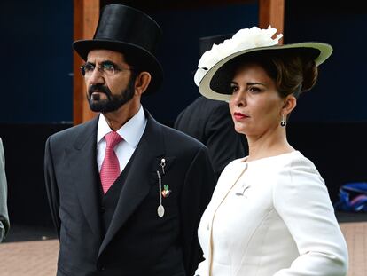Mohammed bin Rashid y Haya de Jordania, en Londres, en 2016.