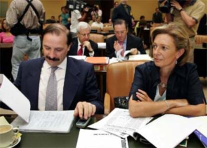 Los diputados del PP Vicente Martínez-Pujalte y Alicia Castro, en la comisión del 11-M.