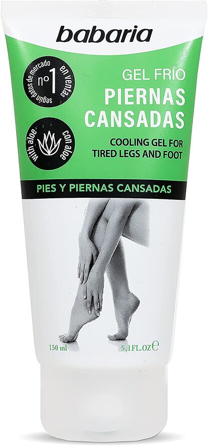 El gel frío de Babaria contiene Aloe Vera y Achillea Millefolium que aportan una sensación de alivio y bienestar en las piernas y los pies cansados.