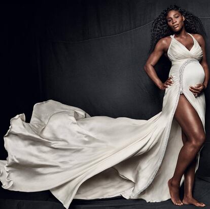 Serena Williams posa embarazada para la revista 'Vogue'.