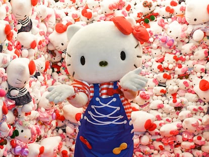 An event to celebrate Hello Kitty's 45th birthday in Berlin in 2019.