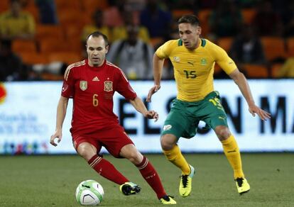 Iniesta, durante o recente amistoso contra a África do Sul.