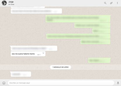 WhatsApp Web con textos ocultados