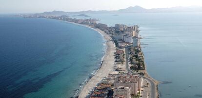 Vista a&eacute;rea de la Manga del Mar Menor (Murcia).