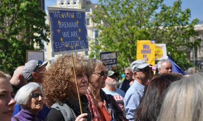 Protestors at Saturday’s demonstration in Madrid.