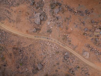 Imagen aérea de la Titan Desert.
